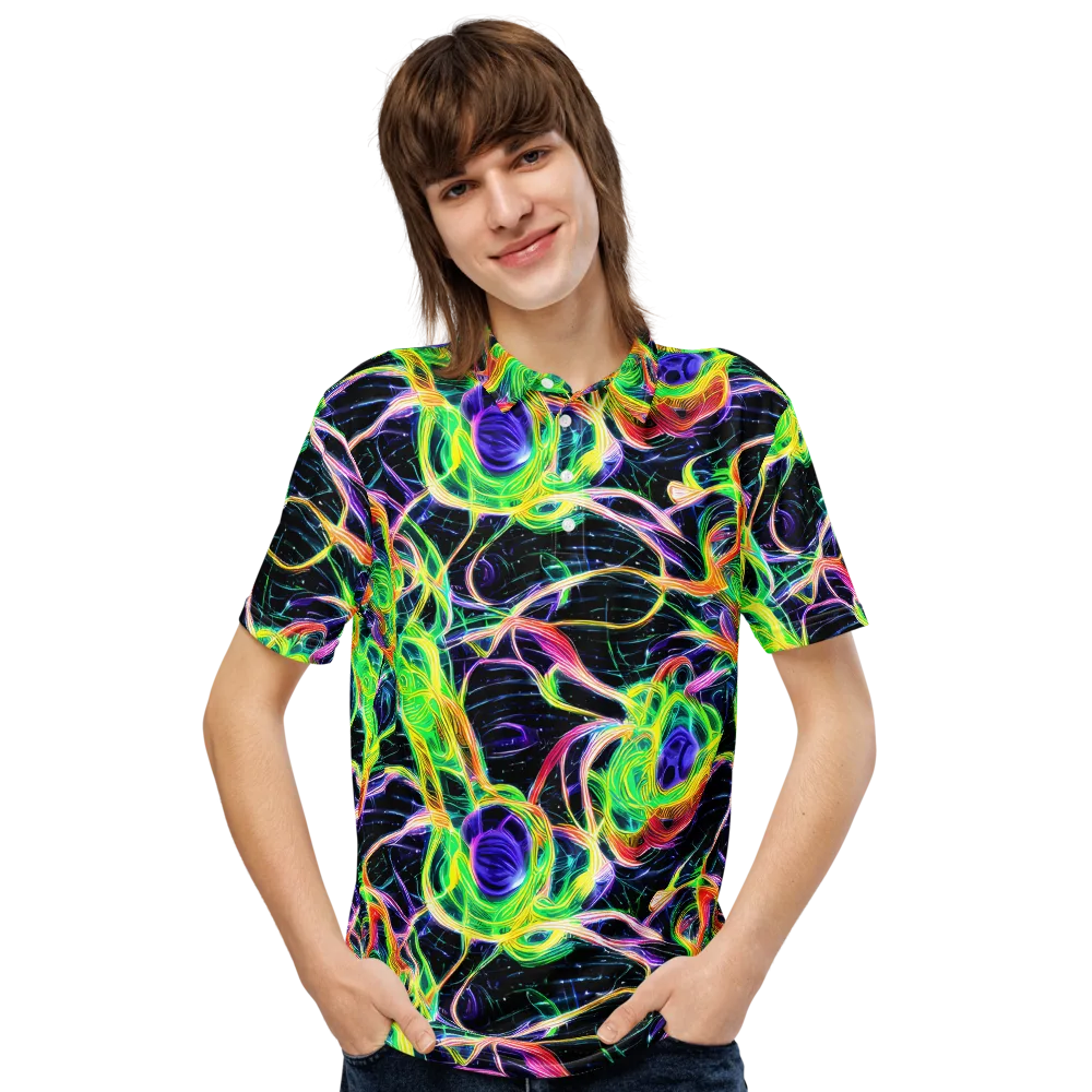 Neon Cell Garden on Men's Slim Fit Polo Shirt — Front