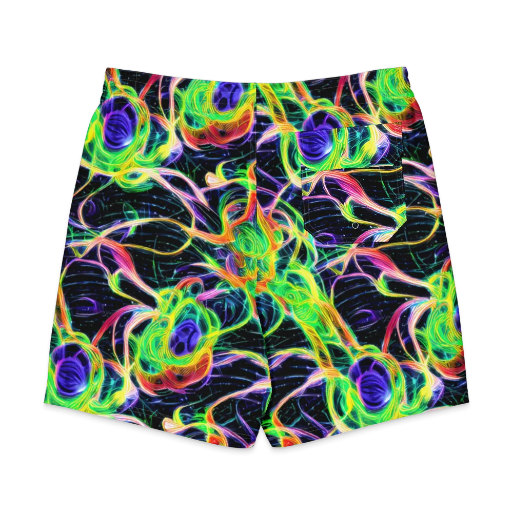 Neon Cell Garden on Men's Board Shorts — Back