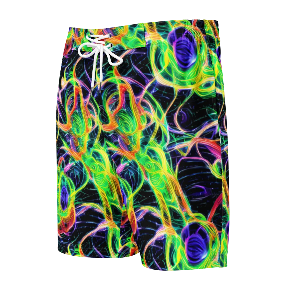Neon Cell Garden on Men's Board Shorts — Front