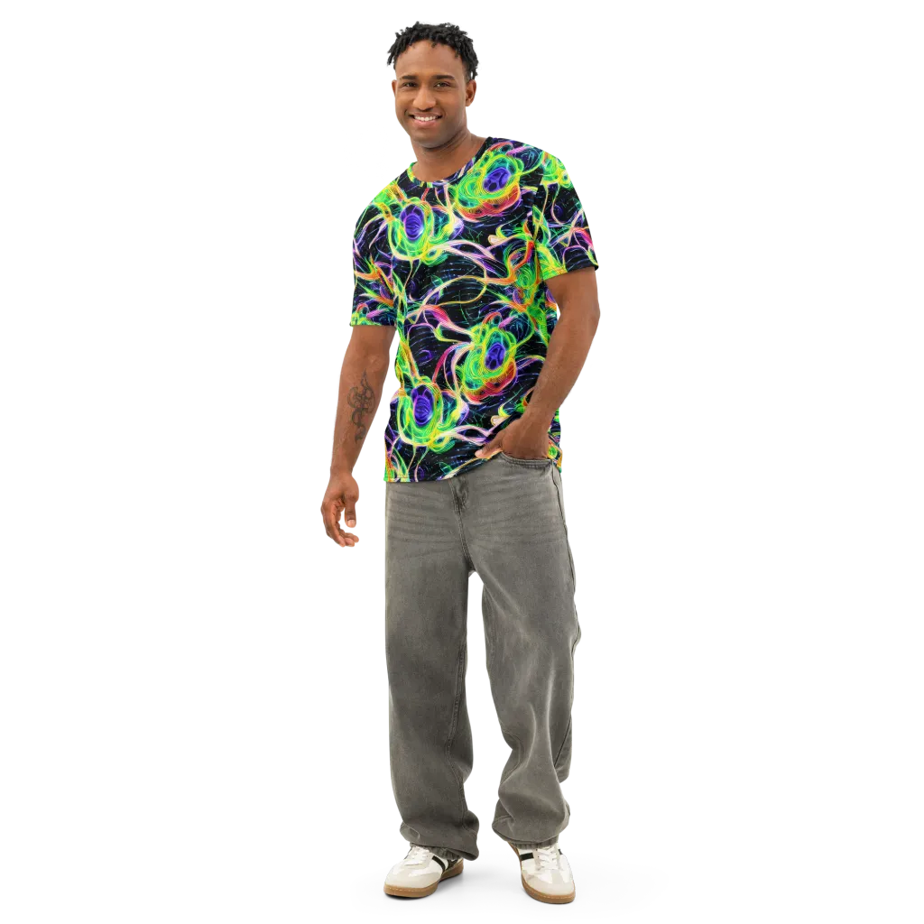 Neon Cell Garden on Men's Cotton Crew Neck T-Shirt — Front