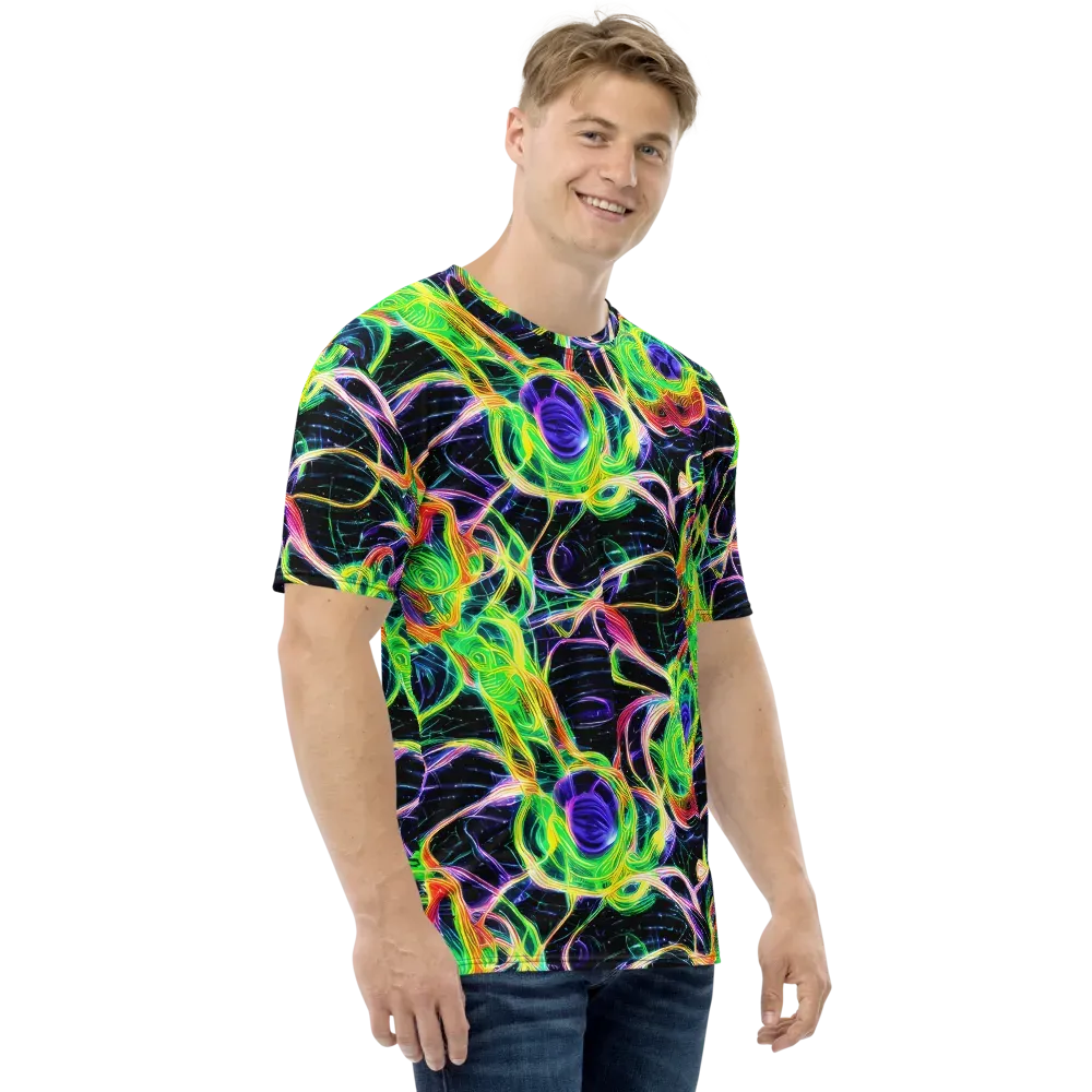 Neon Cell Garden on Men's Crew Neck T-Shirt — Right
