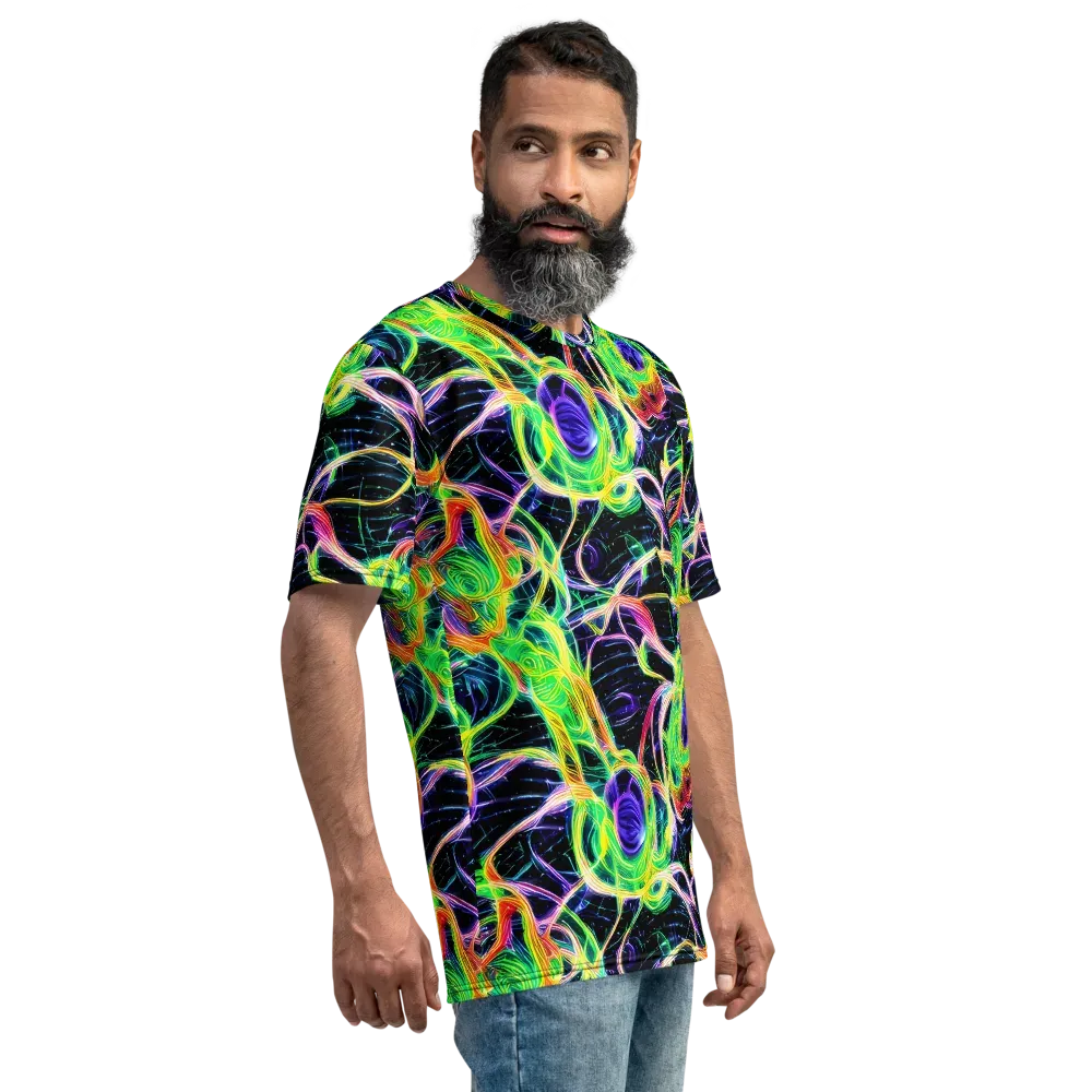 Neon Cell Garden on Men's Crew Neck T-Shirt — Right