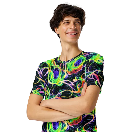 Neon Cell Garden on a Men's Crew Neck T-Shirt