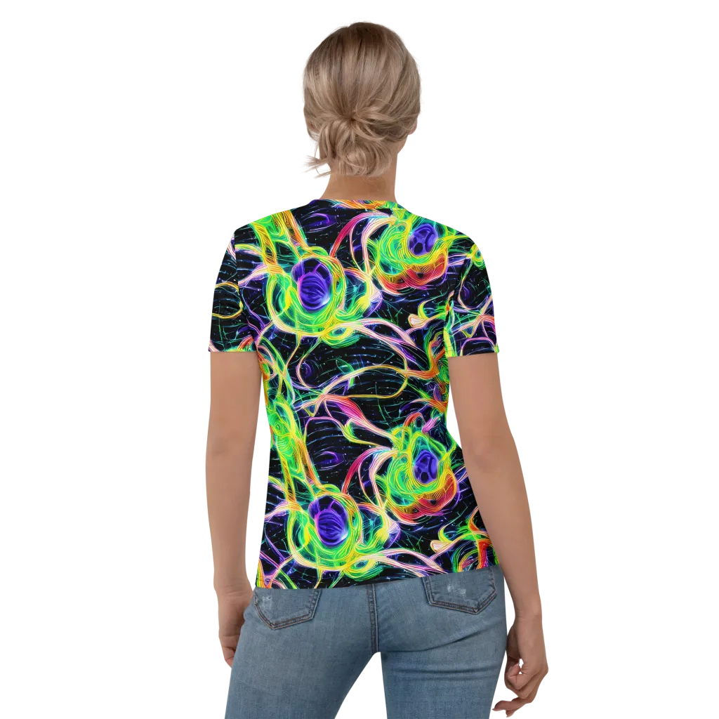 Neon Cell Garden on Women's Crew Neck T-Shirt — Back