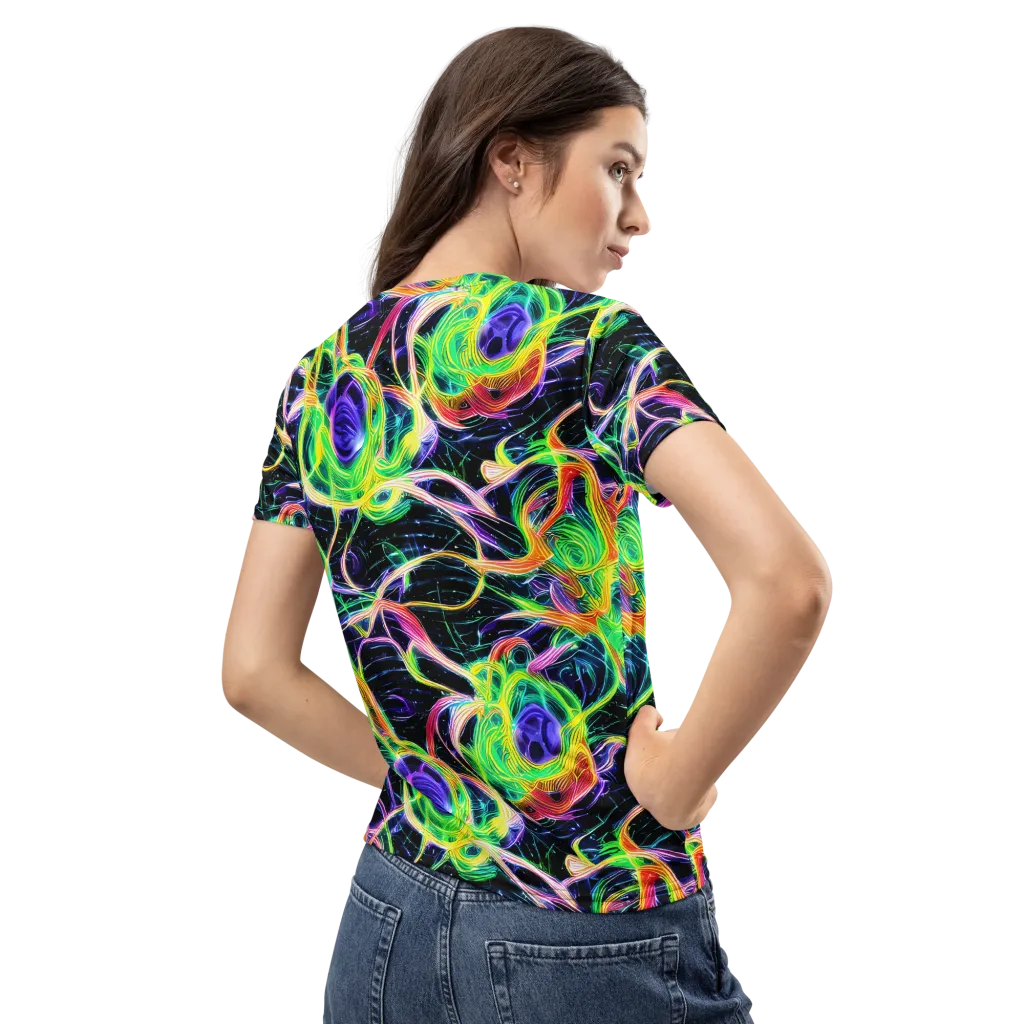Neon Cell Garden on Women's Crew Neck T-Shirt — Back