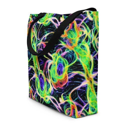 Neon Cell Garden on a Large Tote Bag W/ Pocket
