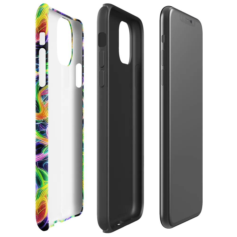 Neon Cell Garden on Tough Case for iPhone® — Right
