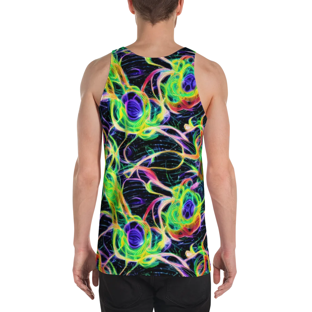 Neon Cell Garden on Men's Tank Top — Back