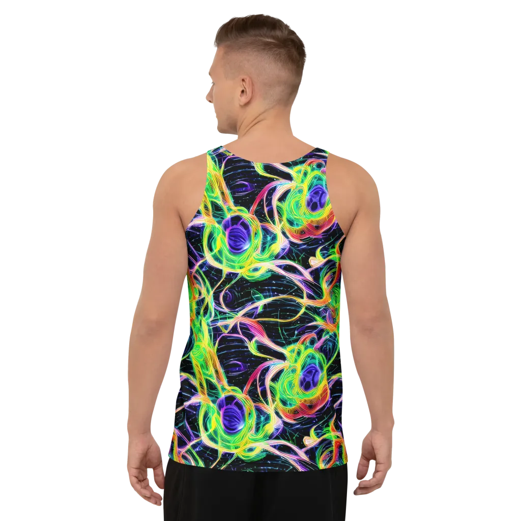 Neon Cell Garden on Men's Tank Top — Back