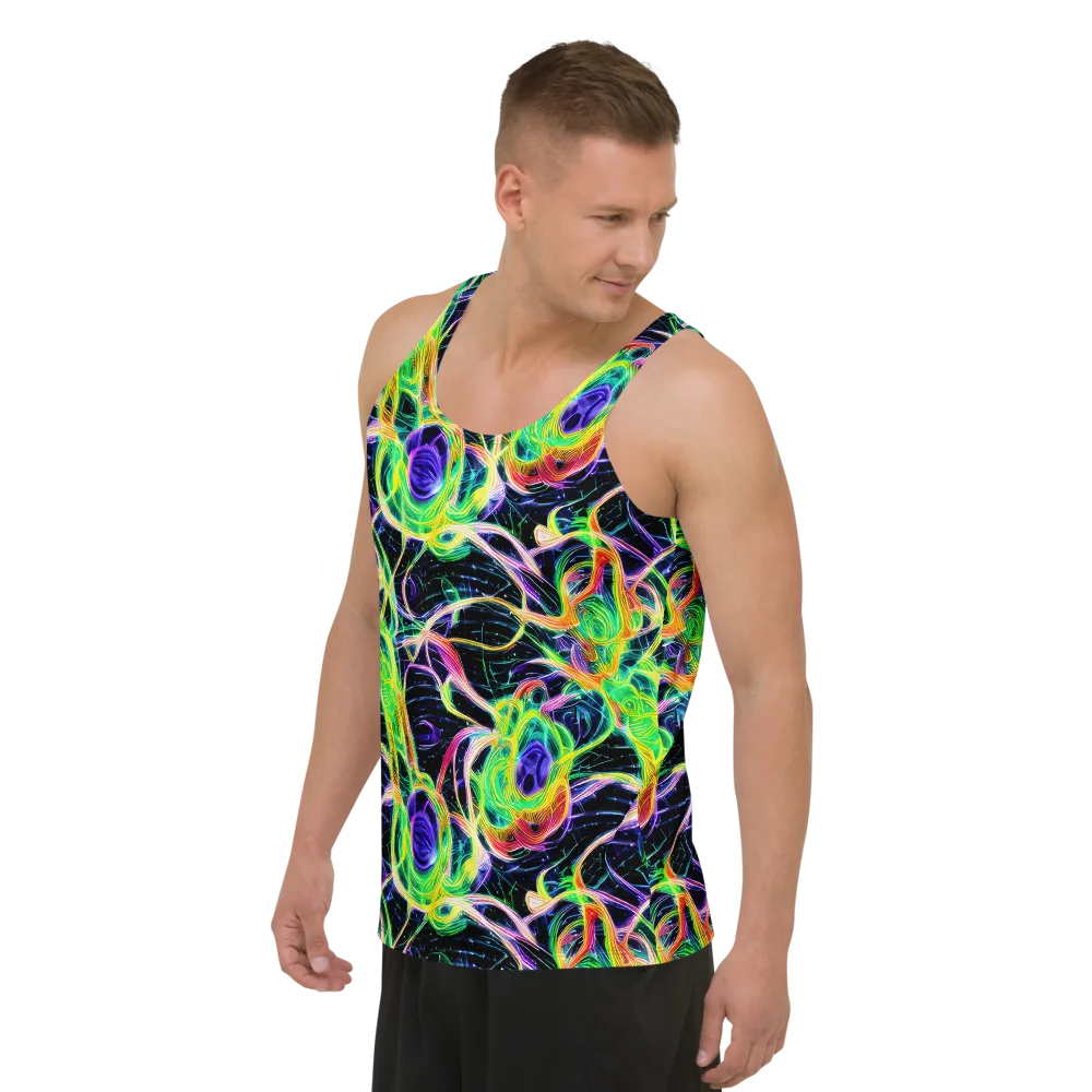 Neon Cell Garden on Men's Tank Top — Left Front