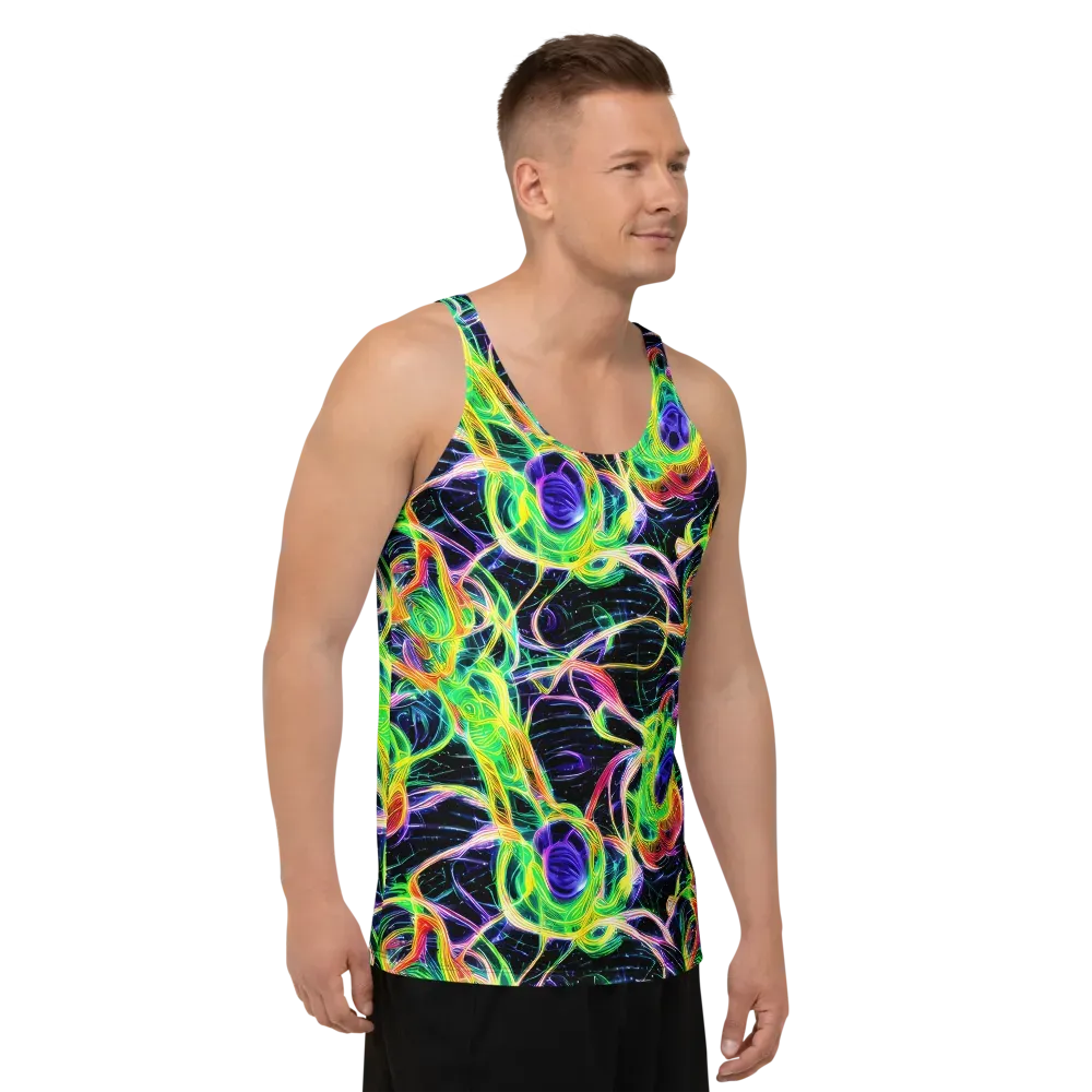 Neon Cell Garden on Men's Tank Top — Right Front