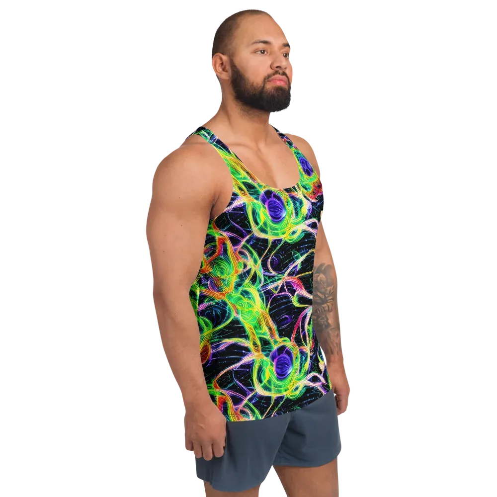 Neon Cell Garden on Men's Tank Top — Right Front