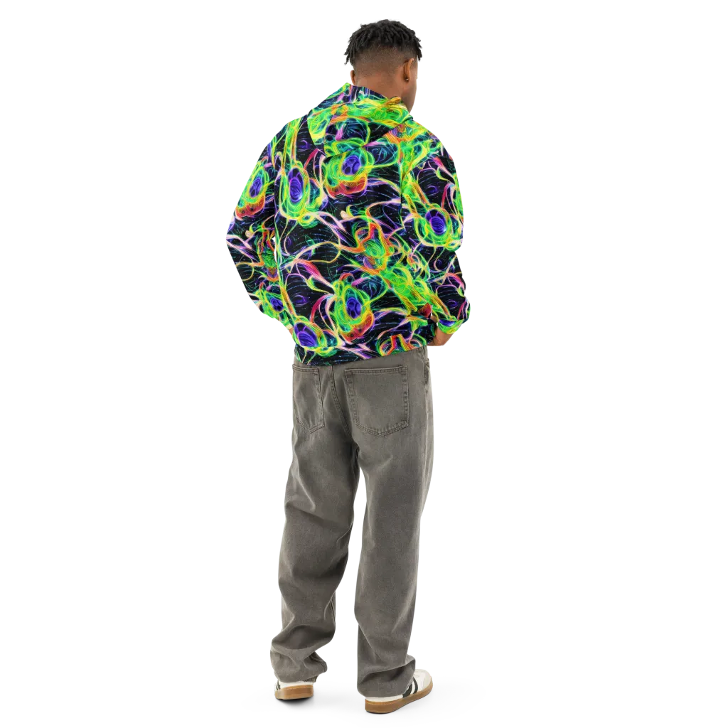 Neon Cell Garden on Cotton Hoodie — Back
