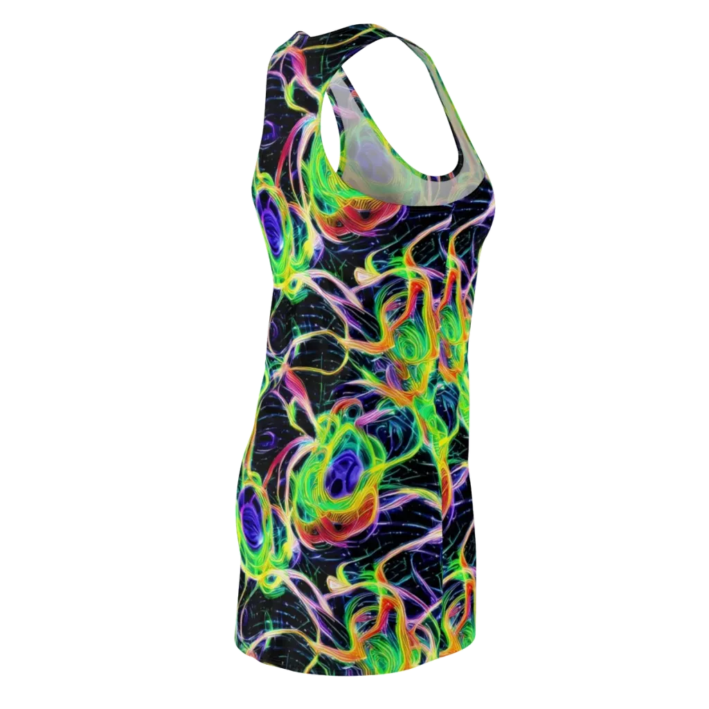 Neon Cell Garden on Racerback Dress — Back Side