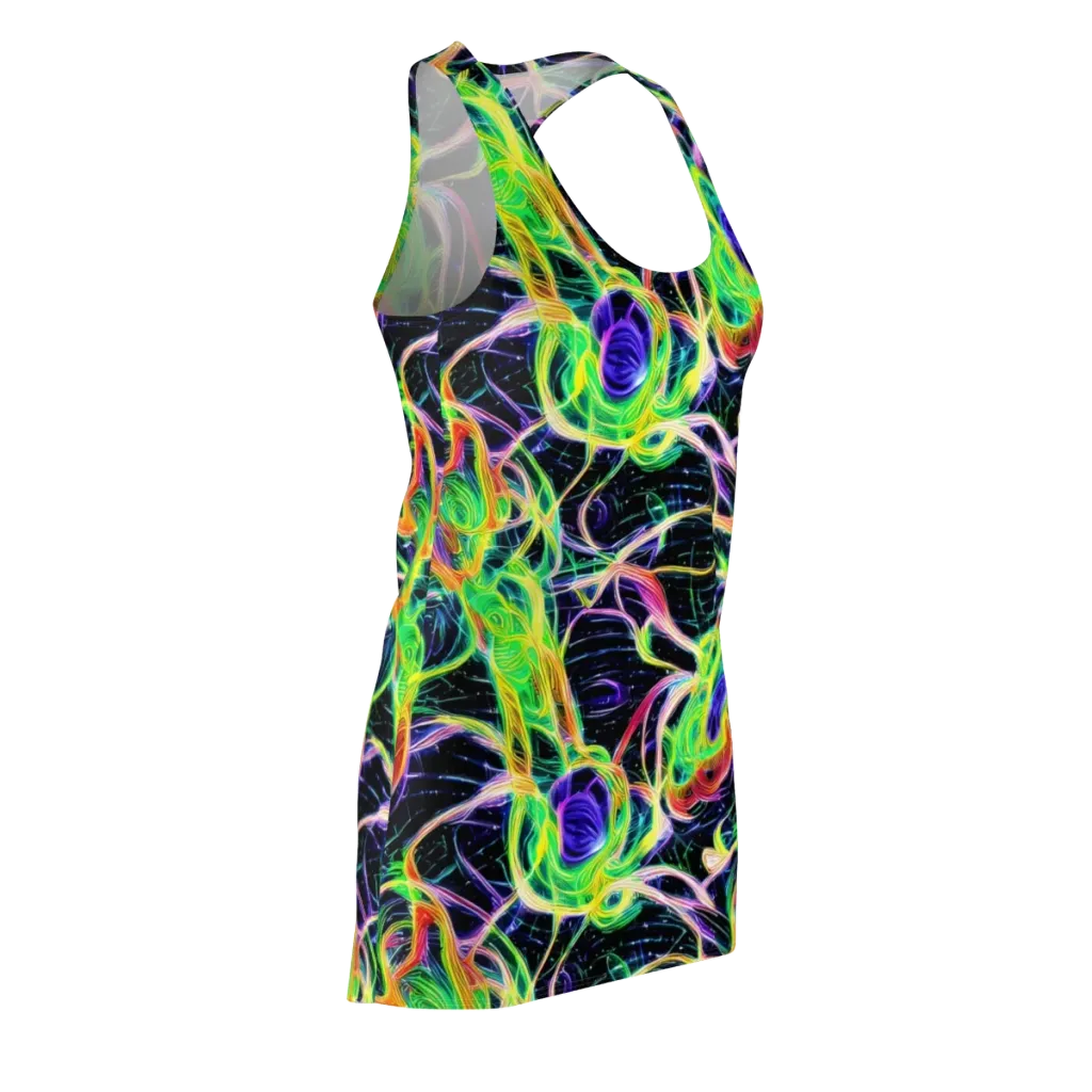 Neon Cell Garden on Racerback Dress — Front Side
