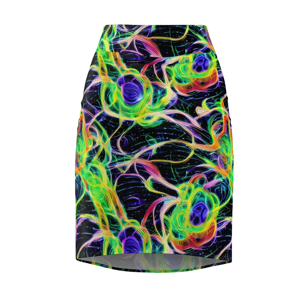Neon Cell Garden on Pencil Skirt — Front