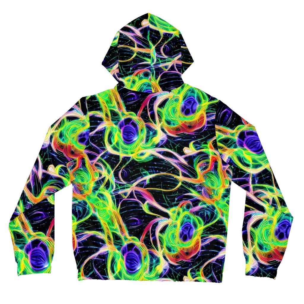 Neon Cell Garden on Women's Full-Zip Hoodie — Back