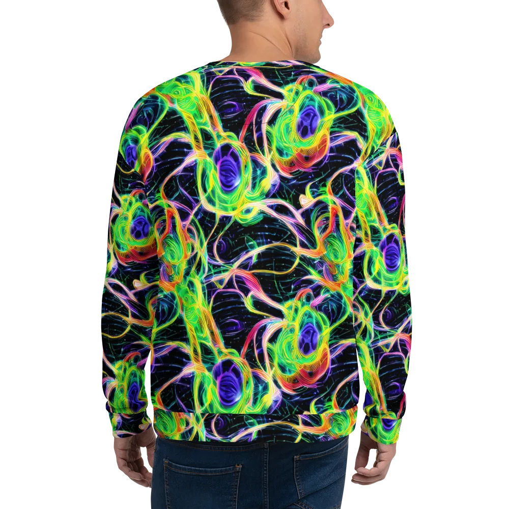 Neon Cell Garden on Sweatshirt — Back