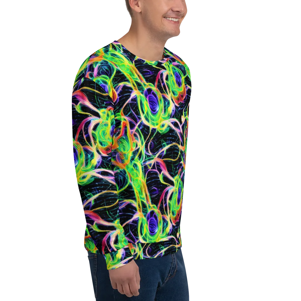 Neon Cell Garden on Sweatshirt — Right Front