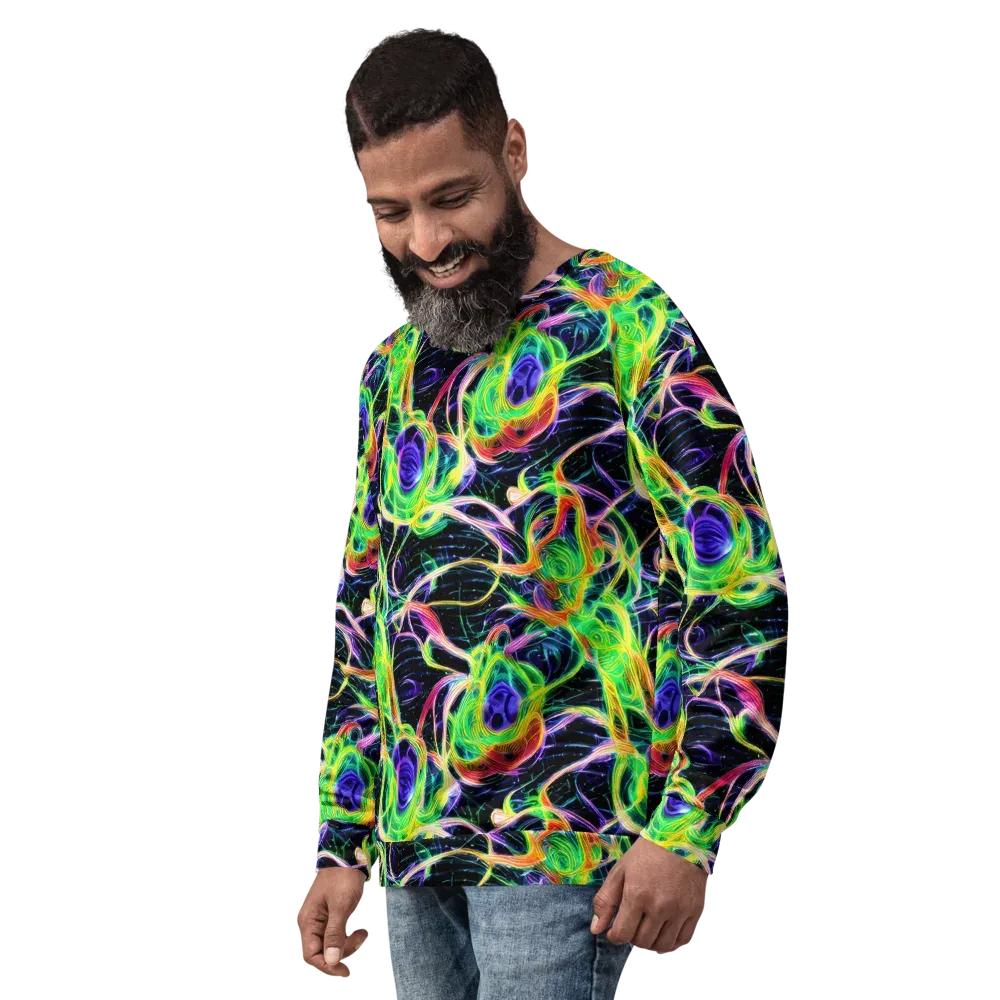 Neon Cell Garden on Sweatshirt — Left Front
