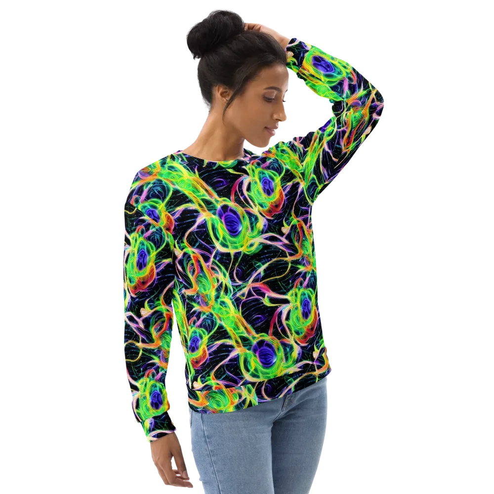 Neon Cell Garden on Sweatshirt — Right Front