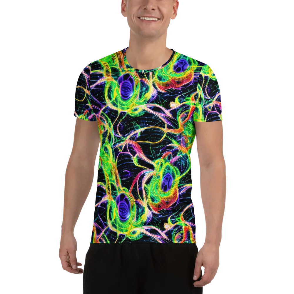 Neon Cell Garden on Men's Athletic T-Shirt — Front