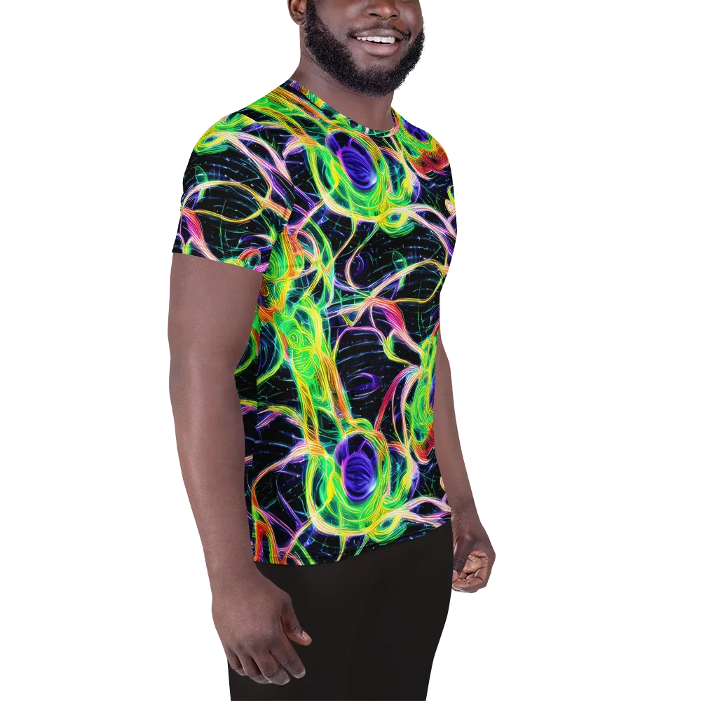 Neon Cell Garden on Men's Athletic T-Shirt — Right