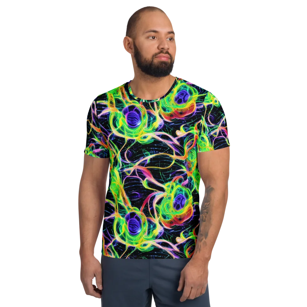 Neon Cell Garden on Men's Athletic T-Shirt — Front