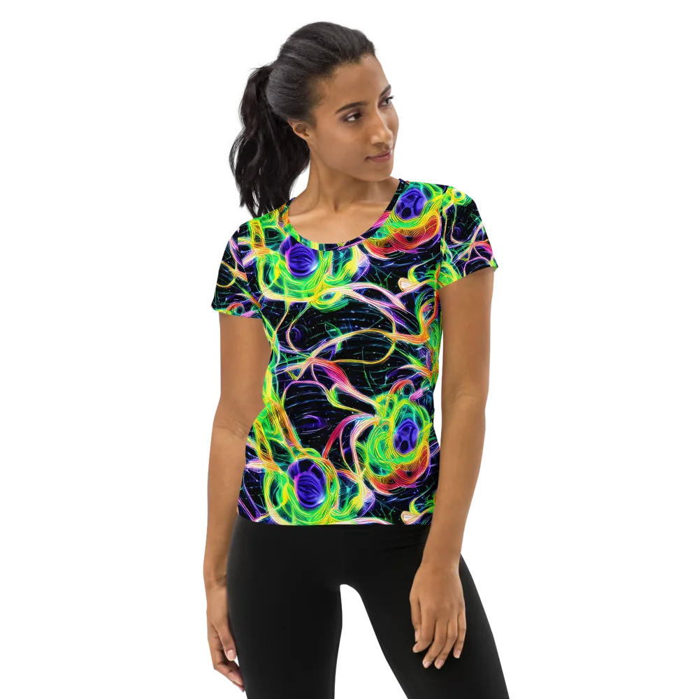 Neon Cell Garden on Women's Athletic T-Shirt — Front