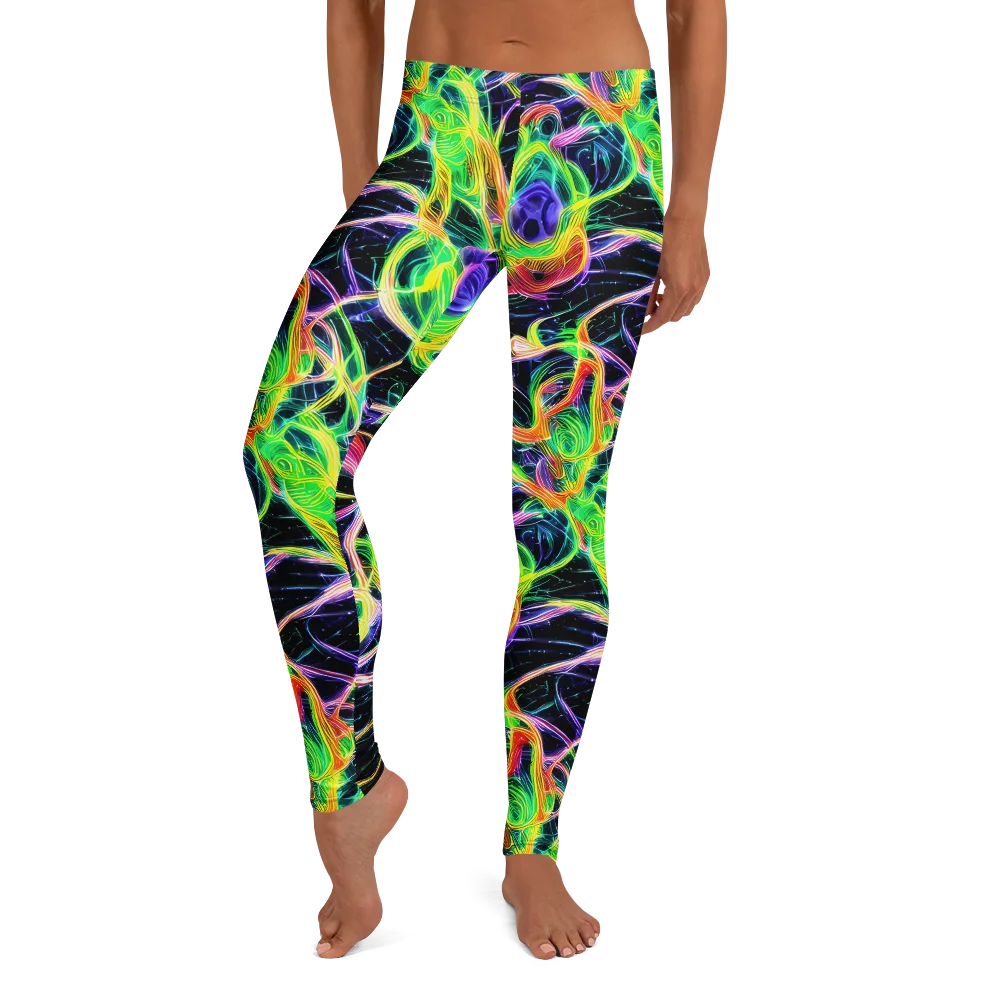 Neon Cell Garden on Leggings — Front