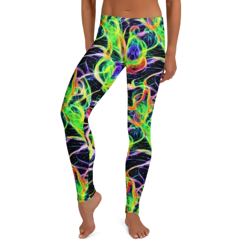 Neon Cell Garden on a Leggings