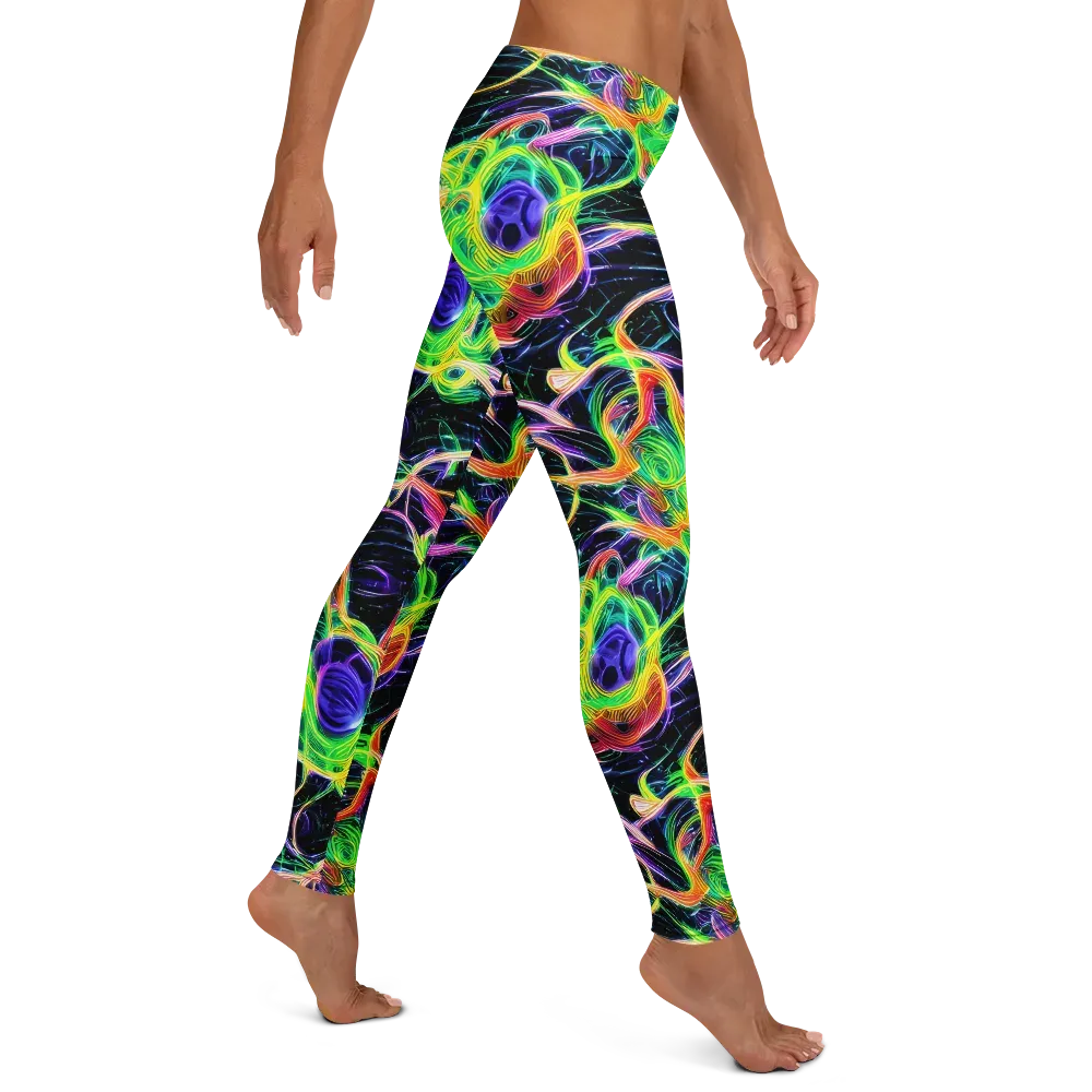Neon Cell Garden on Leggings — Right
