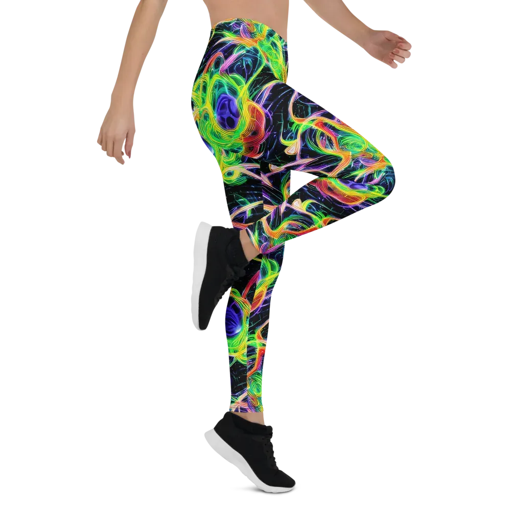 Neon Cell Garden on Leggings — Right