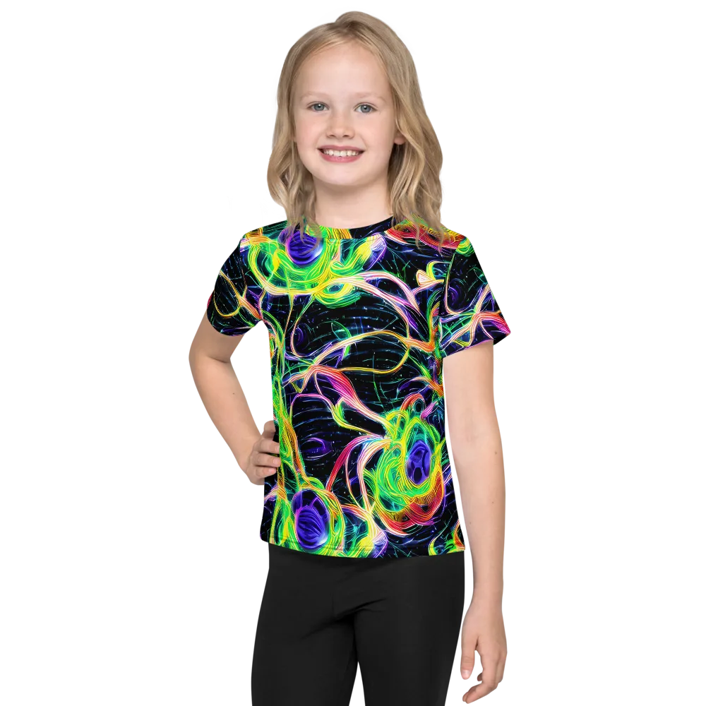 Neon Cell Garden on Kids Crew Neck T-Shirt — Front
