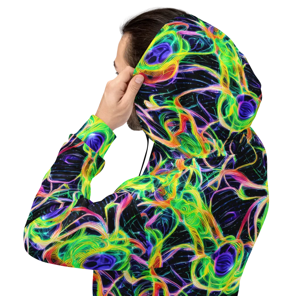 Neon Cell Garden on Hoodie — Back