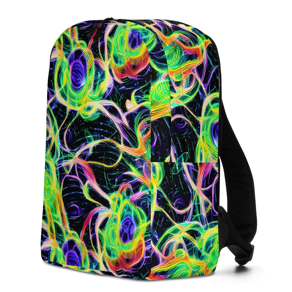 Neon Cell Garden on Minimalist Backpack — Left