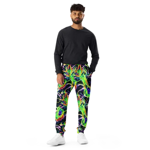 Neon Cell Garden on a Men's Joggers