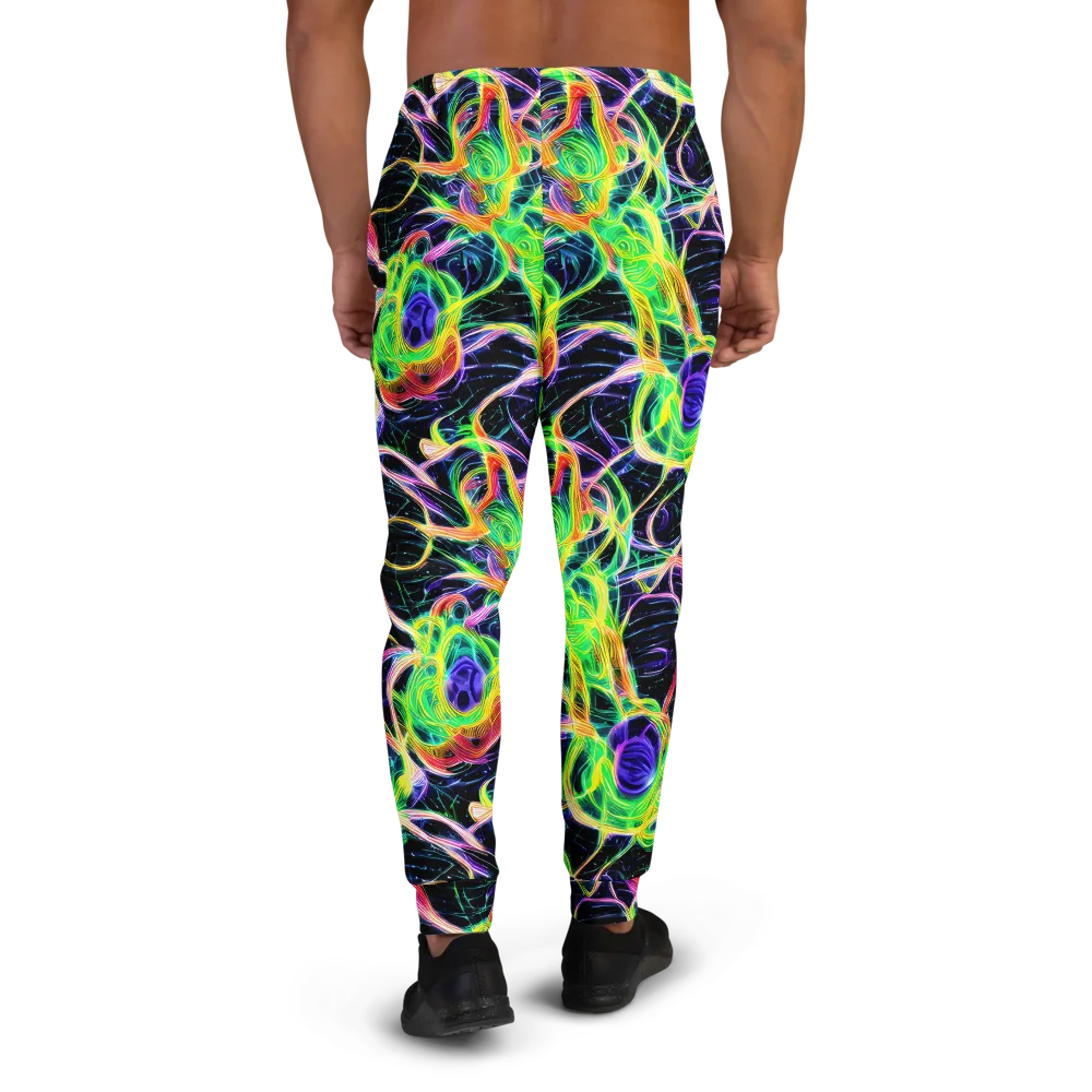 Neon Cell Garden on Men's Joggers — Back