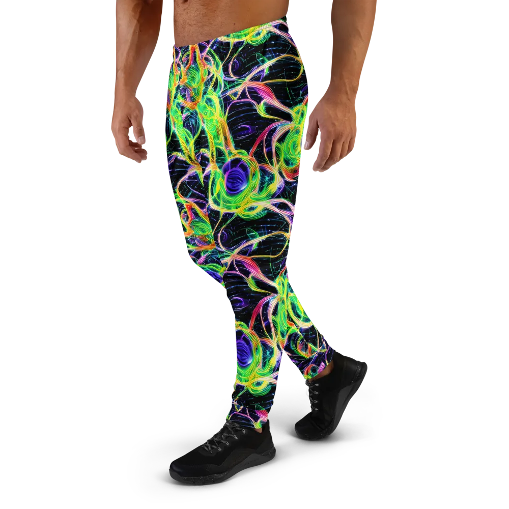 Neon Cell Garden on Men's Joggers — Left