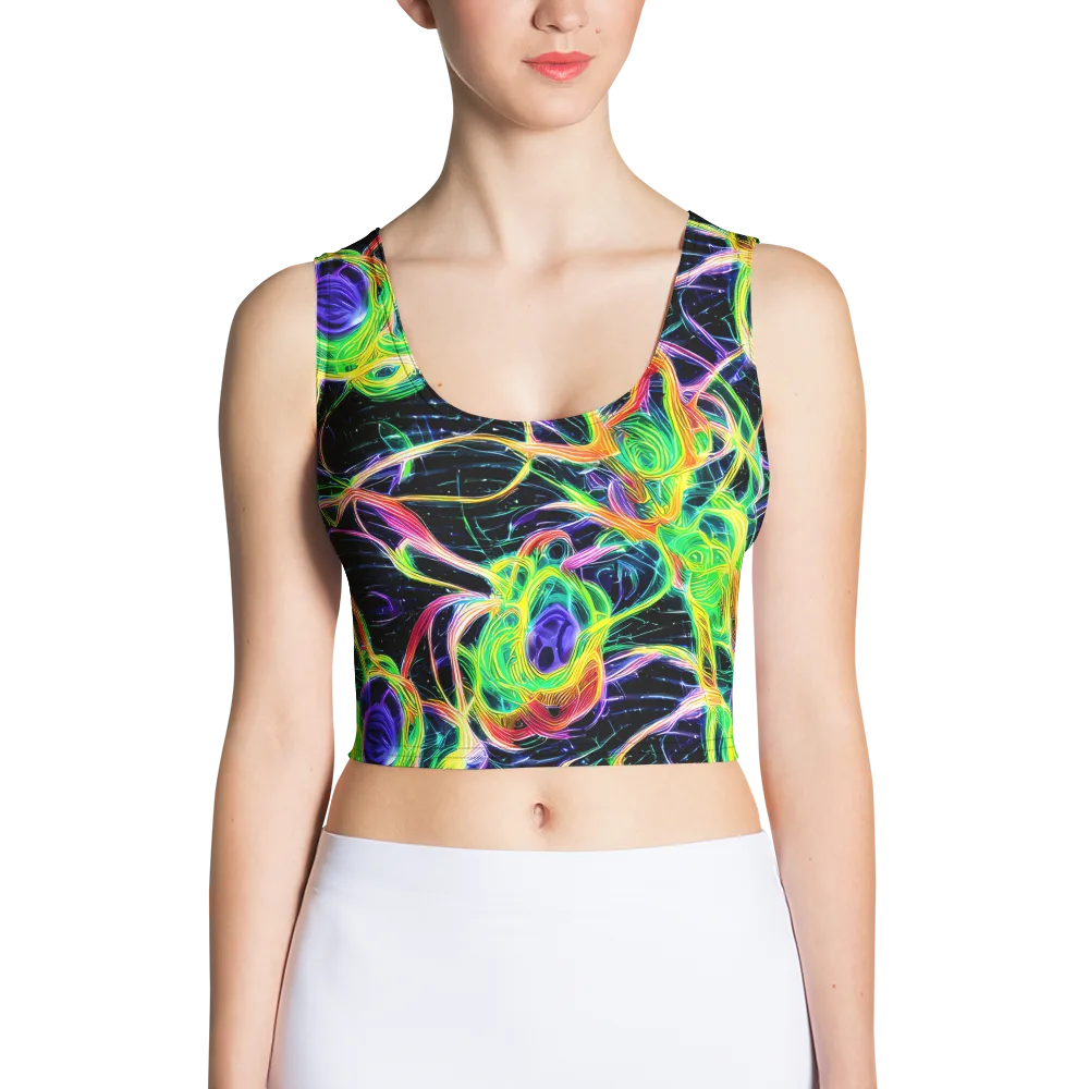Neon Cell Garden on Crop Top — Front