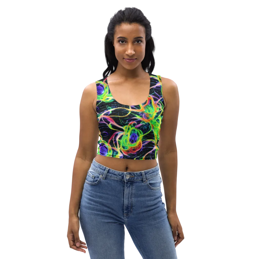 Neon Cell Garden on Crop Top — Front