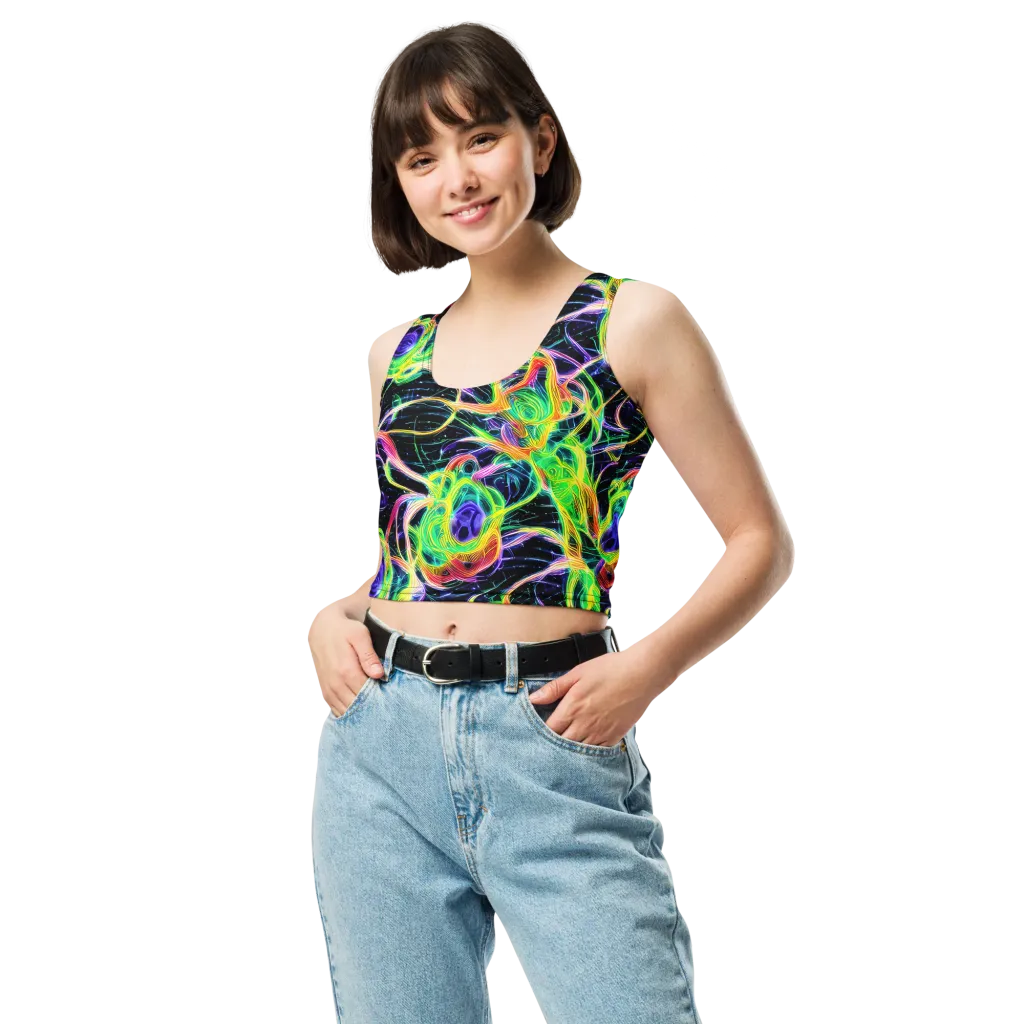 Neon Cell Garden on Crop Top — Front