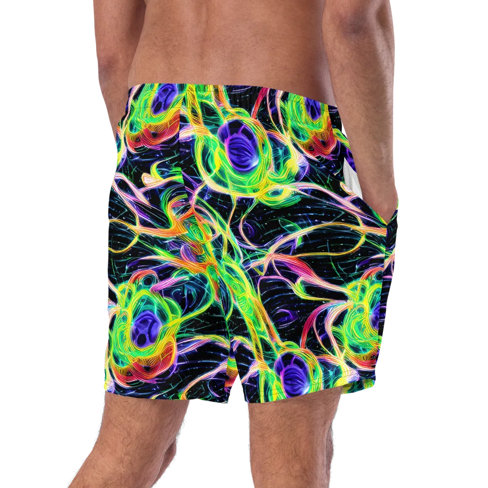 Neon Cell Garden on Swim Trunks — Right Back