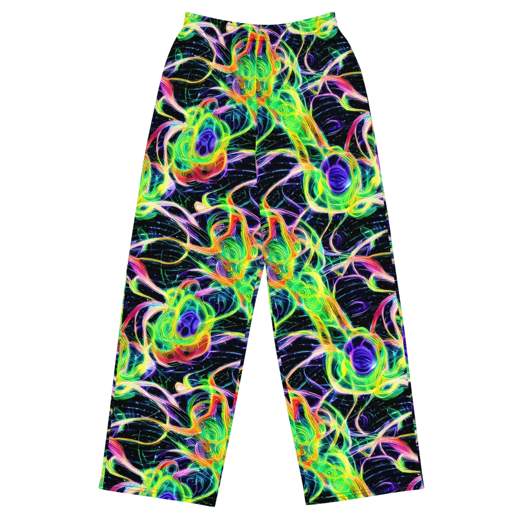 Neon Cell Garden on Wide-Leg Pants — Front