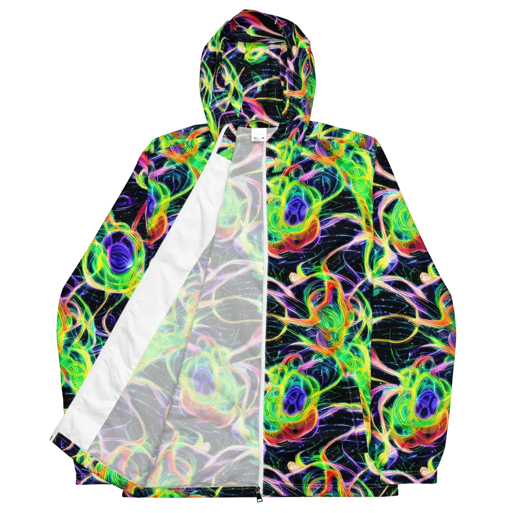 Neon Cell Garden on Men's Windbreaker — Front