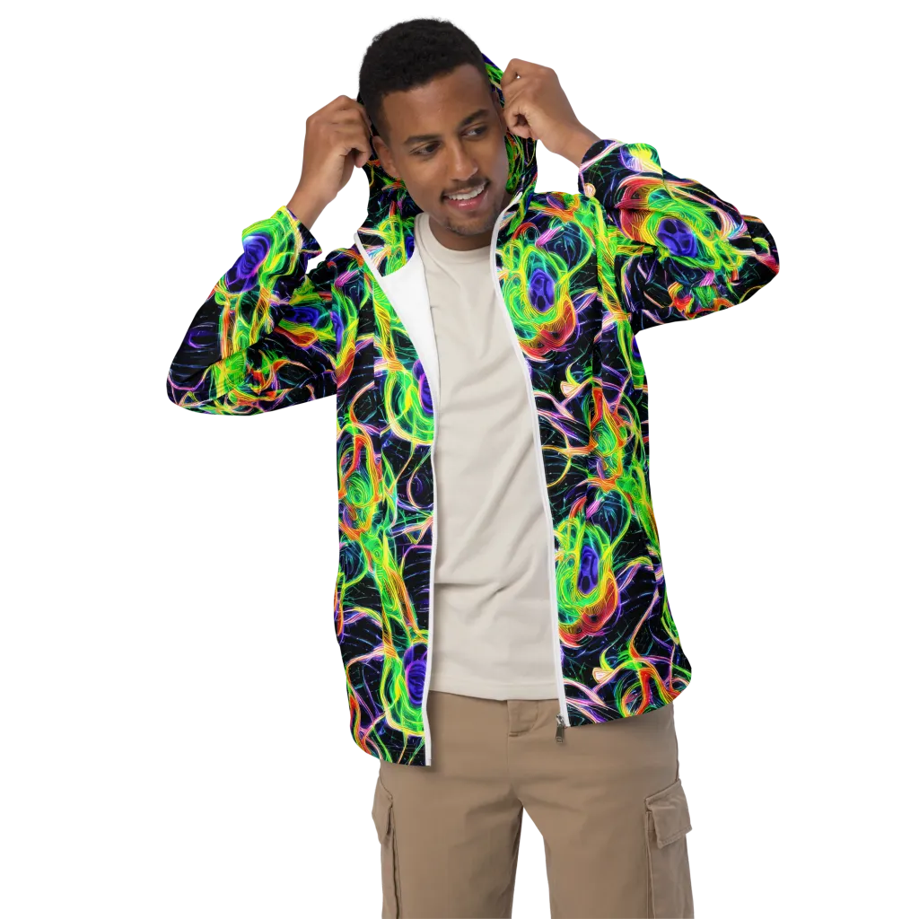 Neon Cell Garden on Men's Windbreaker — Front