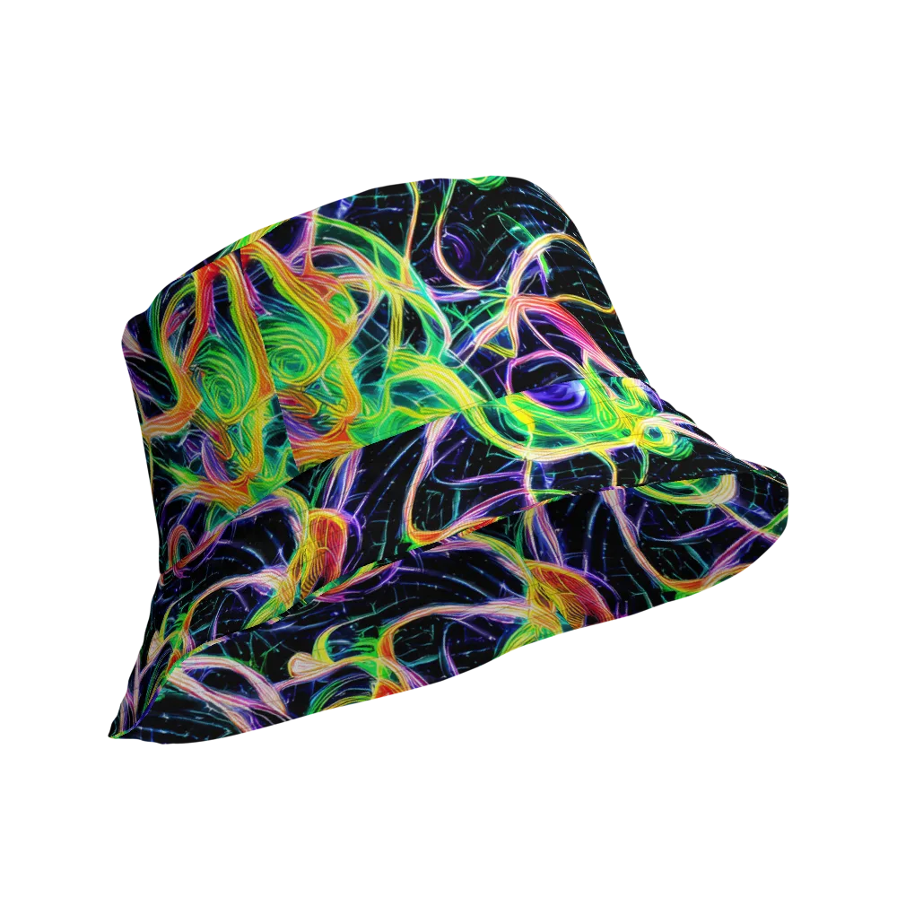 Neon Cell Garden on Reversible Bucket Hat — Product details Outside
