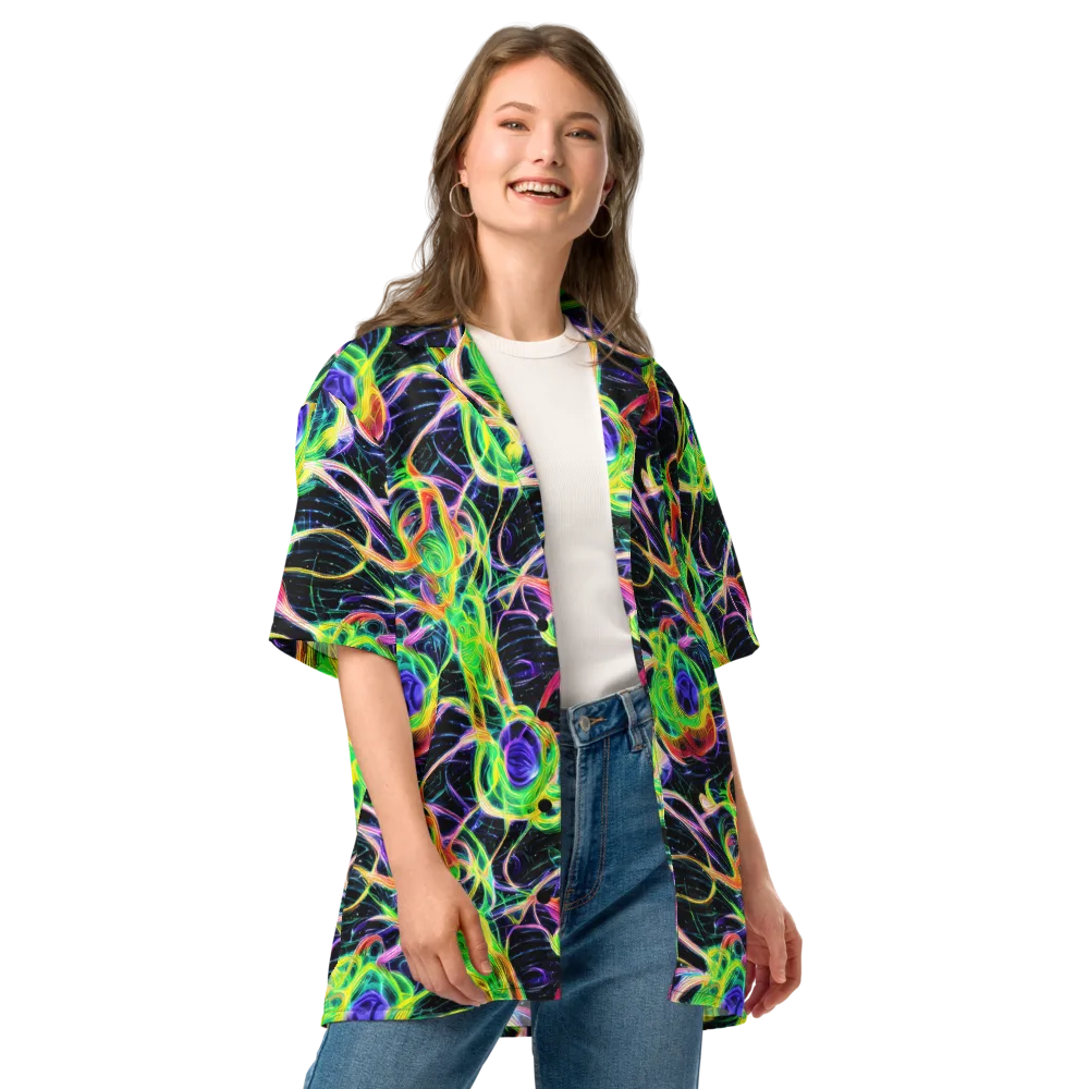 Neon Cell Garden on Button Shirt — Front