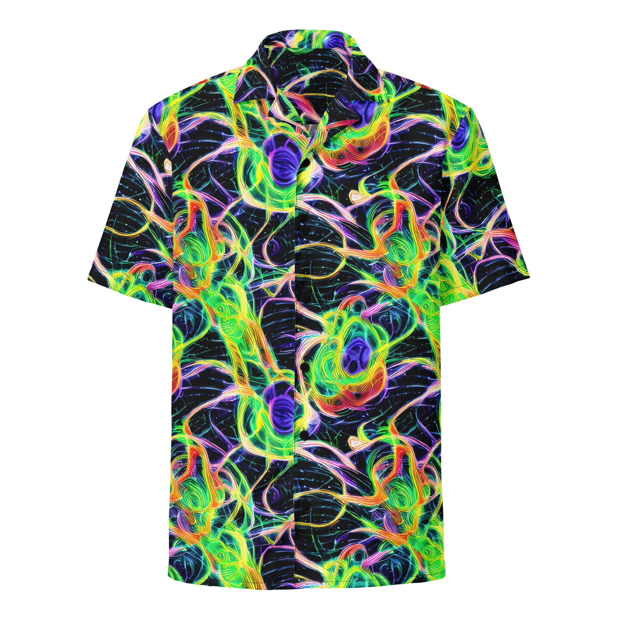 Neon Cell Garden on Button Shirt — Front