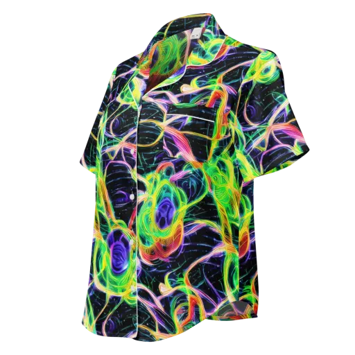 Neon Cell Garden on a Women's Short Sleeve Pajama Top